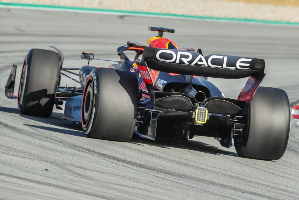 Oracle sponsored race car - Barcelona Spain Feb. 2022